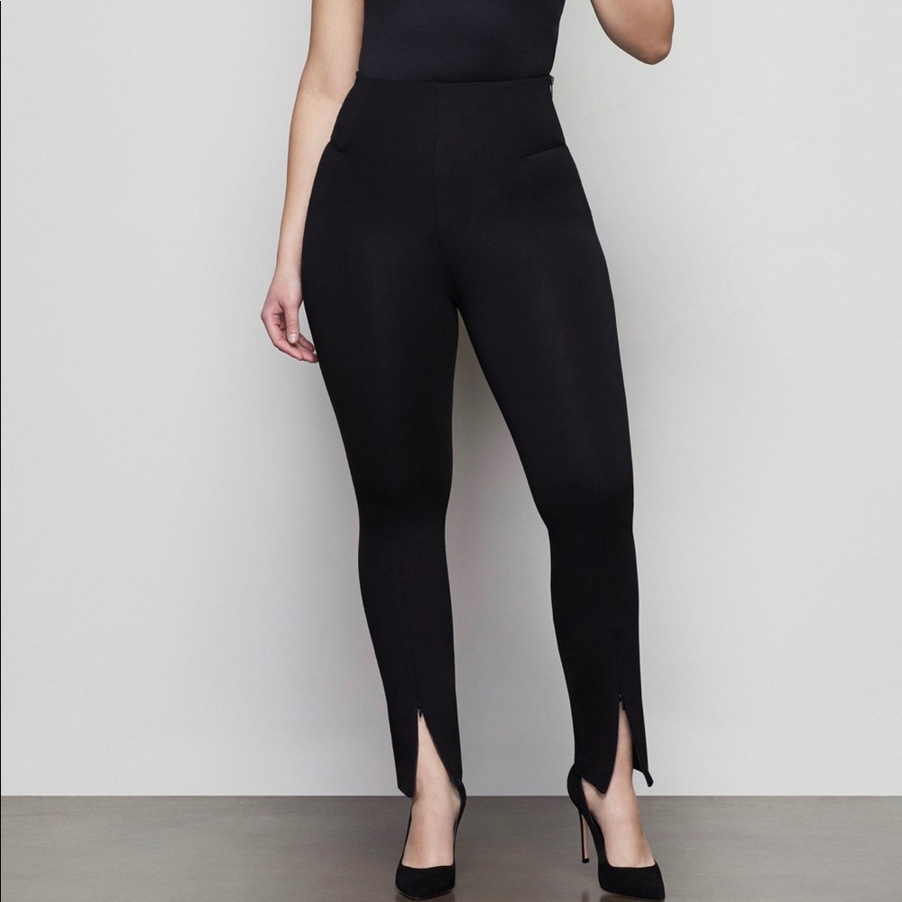 Black Dress Slacks - straight leg high-waist